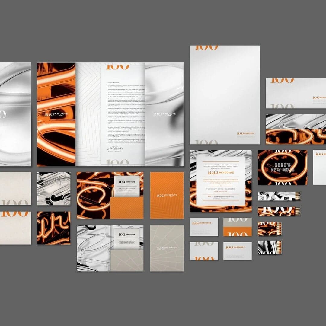 Brand Identity For 100 Wardour St Bar And Restaurant
