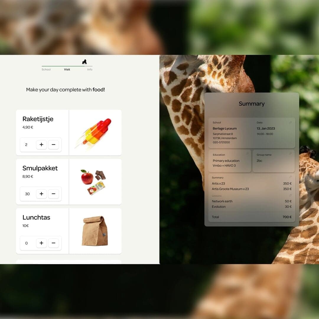 Optimised Checkout Flow For Artis Zoo