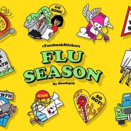 Sticker Pack Design For Facebook Flu Season - thumbnail 1