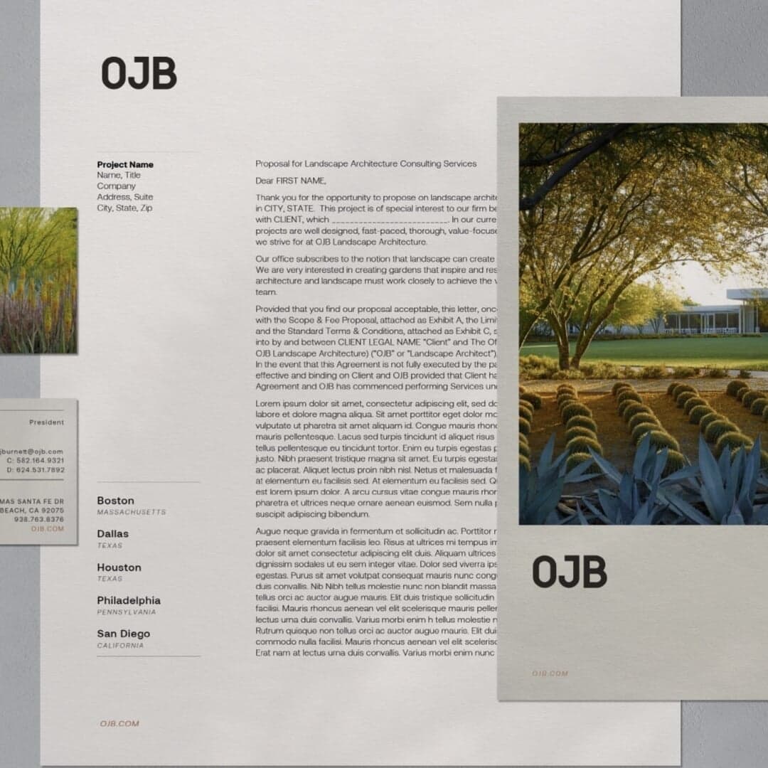 Brand Identity For Ojb Landscape Architects