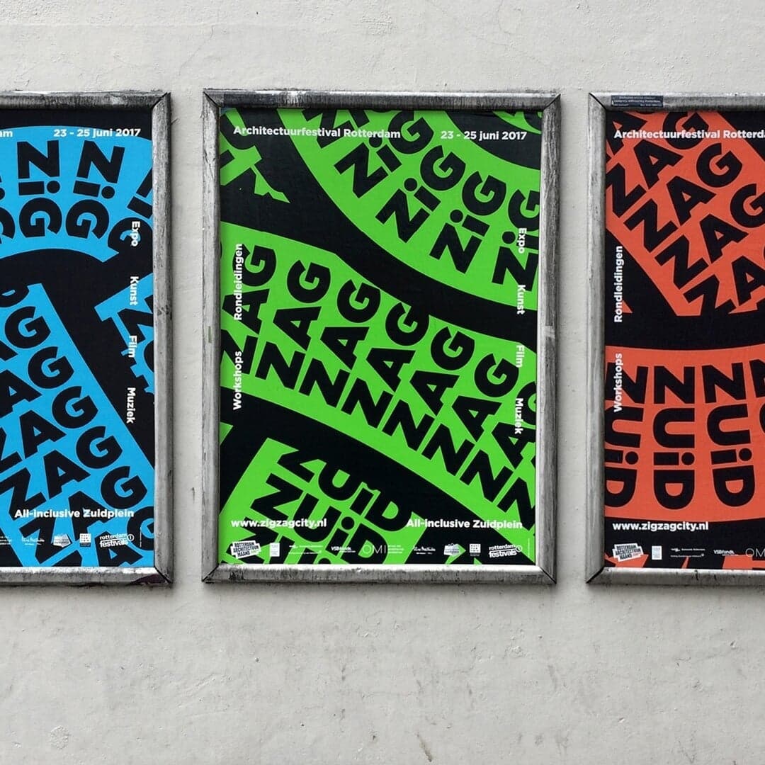 Identity And Animated Posters For Zig Zag Zuid Architecture Festival