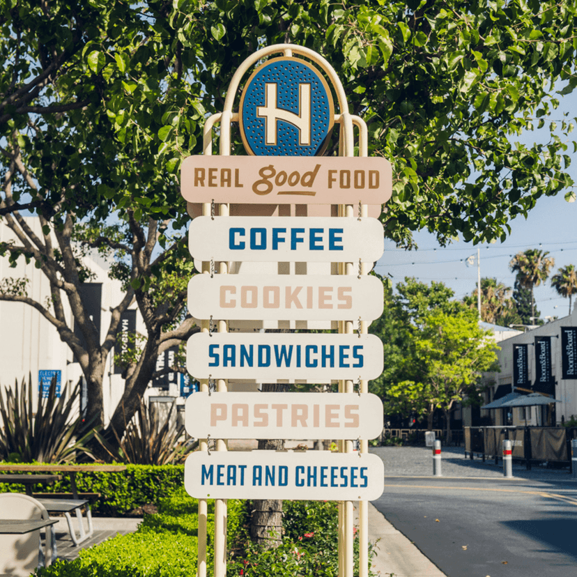 Brand identity and wayfinding for Helms Bakery
