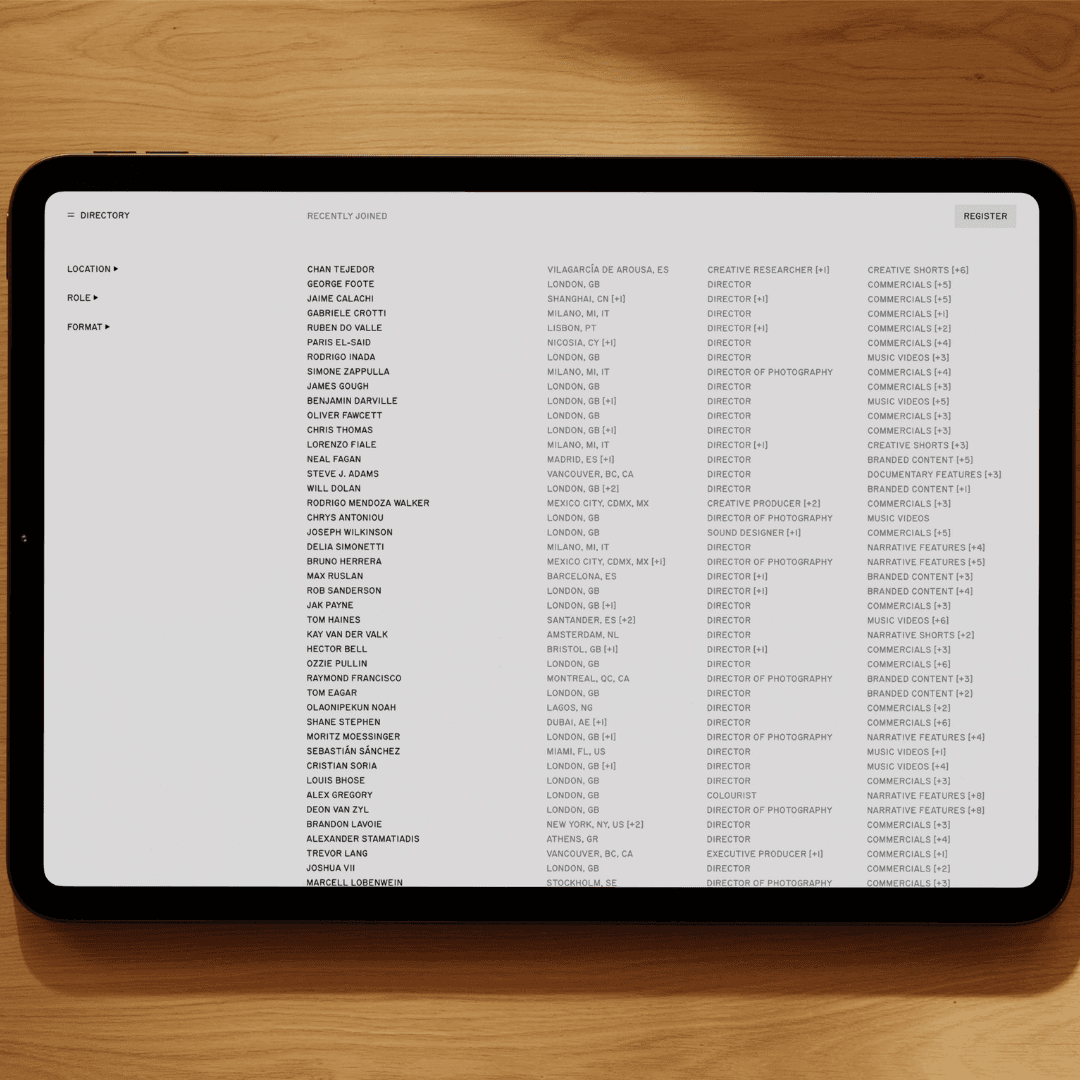 Platform And Ux Design For A Global Film Talent Index