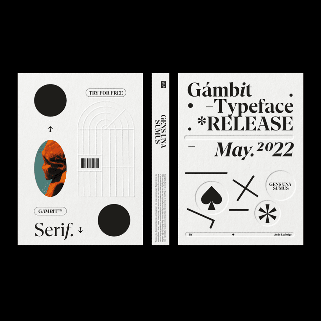 Specimen Graphics For At Gambit Typeface