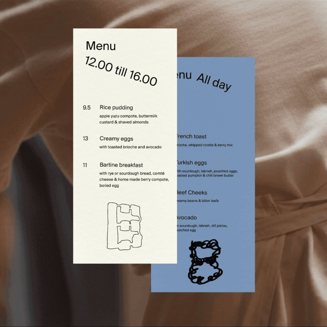 Bartine bakery identity by Phoney Club
