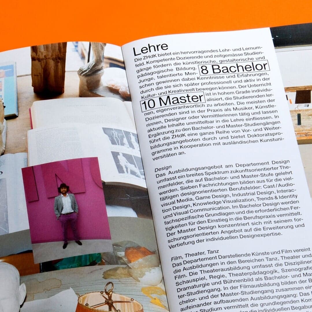 Editorial Design For Zhdk University Brochure