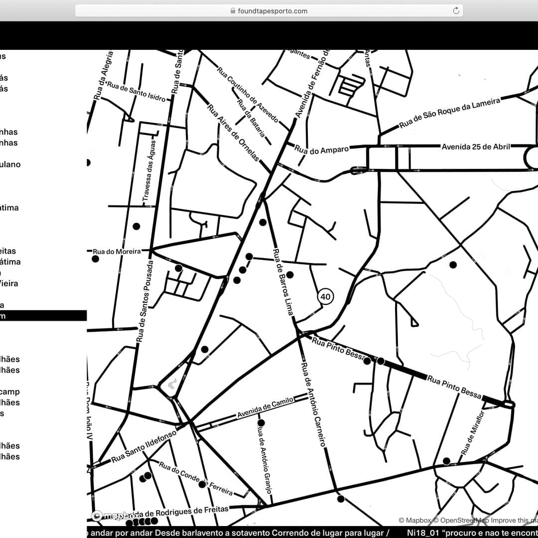 Website Design For Found Tapes Porto