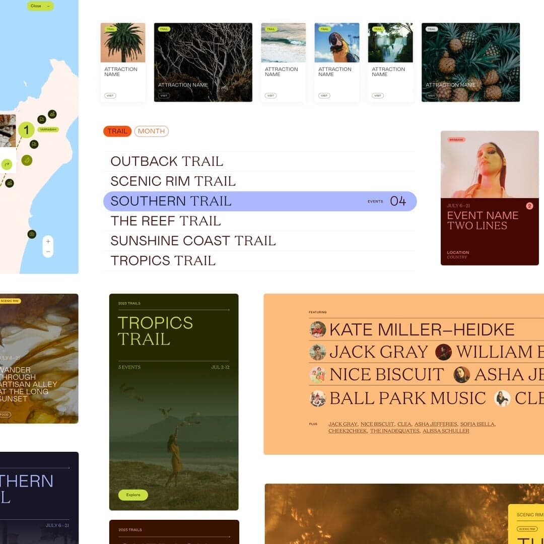 Campaign Brand And Design System For Queensland Music Trails 2023