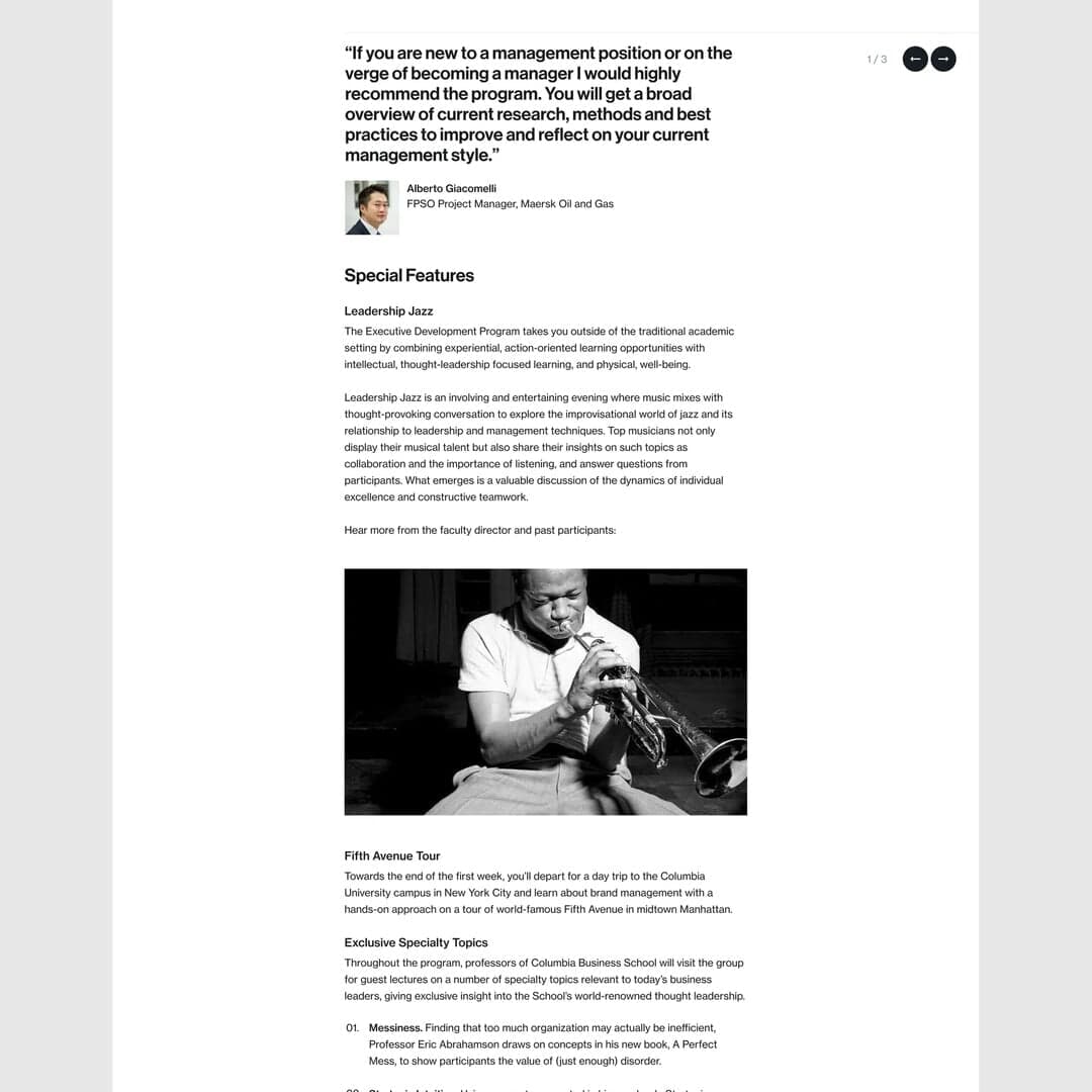 Website Redesign For Columbia Business School